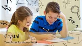  Presentation with doodles - Slides having child testing - education elementary school learning background and a yellow colored foreground