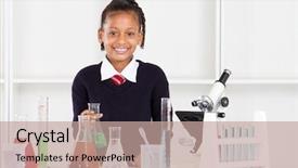  Presentation with school elementary - Theme consisting of child testing - happy female elementary school pupil background and a  colored foreground