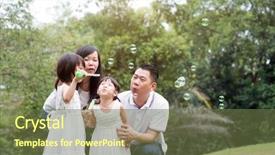  Presentation with outdoor clothes for outdoor activity - Presentation design featuring child theme - asian family outdoors activity parents background and a tawny brown colored foreground