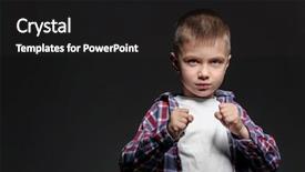  Presentation with bully - Presentation design having child torture - portrait of bully boy background and a dark gray colored foreground