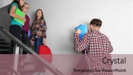  Presentation with torture - Beautiful slide deck featuring child torture - teenager bullying african american boy backdrop and a coral colored foreground