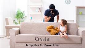  Presentation with abuse child - Slides having child-trafficking-and-abuse-concept background and a coral colored foreground