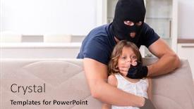  Presentation with abuse child - Beautiful presentation theme featuring child-trafficking-and-abuse-concept backdrop and a soft green colored foreground