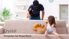  Presentation with abuse - Presentation theme having child-trafficking-and-abuse-concept background and a soft green colored foreground