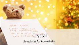  Presentation with christmas empty blank letter - PPT theme featuring child true wish on christmas background and a  colored foreground