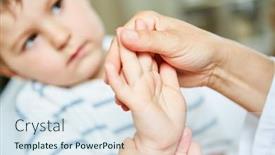  Presentation with physiotherapy - Cool new PPT layouts with child-undergoing-osteopathy-or-physiotherapy backdrop and a sky blue colored foreground