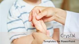  Presentation with physiotherapy - Slide set consisting of child-undergoing-osteopathy-or-physiotherapy background and a lemonade colored foreground
