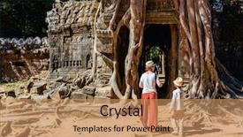  Presentation with holy family the child jesus - Cool new presentation theme with child visiting ancient ta som backdrop and a coral colored foreground