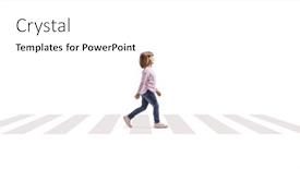  Presentation with pedestrian - Presentation design having child-walking-over-pedestrian-crossing background and a white colored foreground