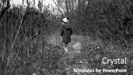  Presentation with sad child - Amazing slide deck having child-was-lost backdrop and a dark gray colored foreground