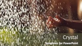  Presentation with baby shower - Presentation theme featuring child-washes-hands-under-tropical background and a tawny brown colored foreground