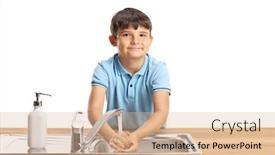  Presentation with camera - Beautiful presentation featuring child-washing-hands backdrop and a coral colored foreground