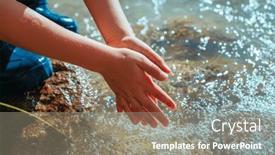  Presentation with clear - Presentation design consisting of child-washing-his-hands and a gray colored foreground