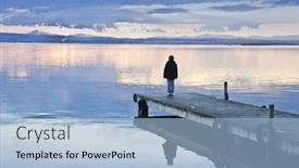  Presentation with horizon - Colorful presentation theme enhanced with human animals - child watching the horizon backdrop and a light blue colored foreground