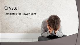  Presentation with child anxiety - Colorful presentation theme enhanced with child whose depression is sitting backdrop and a light gray colored foreground