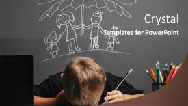  Presentation with depression child - Theme having child-whose-depression-is-sitting background and a gray colored foreground