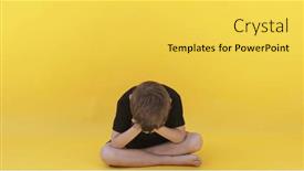  Presentation with depression child - Slide set featuring child-whose-depression-is-sitting background and a yellow colored foreground