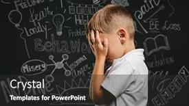  Presentation with depression child - Cool new presentation design with child-whose-depression backdrop and a dark gray colored foreground