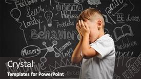  Presentation with depression child - Presentation design enhanced with child-whose-depression background and a dark gray colored foreground