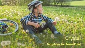  Presentation with biking - Slide deck consisting of child-with-a-bouquet background and a tawny brown colored foreground