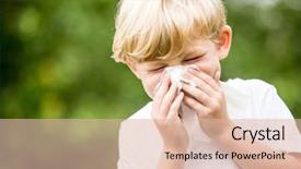  Presentation with sneezing - Cool new PPT layouts with child with a cold sneezing backdrop and a lemonade colored foreground