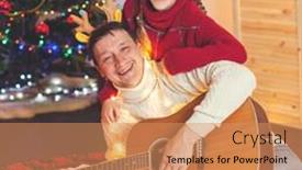  Presentation with child tree - Beautiful slide deck featuring child-with-a-dad-playing backdrop and a coral colored foreground