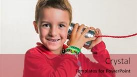  Presentation with child development and adolescent - Colorful PPT theme enhanced with child-with-a-dosentelefon backdrop and a red colored foreground