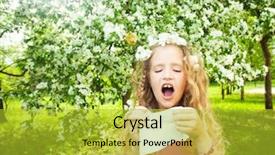  Presentation with allergy - Slides enhanced with child with a handkerchief allergy background and a yellow colored foreground