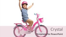  Presentation with happiness - PPT theme enhanced with child-with-a-helmet-riding background and a lemonade colored foreground