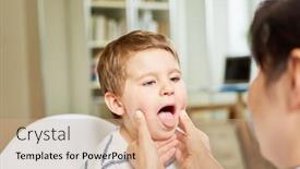  Presentation with sore throat - Audience pleasing PPT layouts consisting of child-with-a-sore-throat backdrop and a coral colored foreground