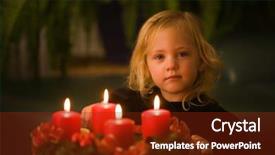  Presentation with christmas advent - Presentation with child with advent wreath background and a tawny brown colored foreground