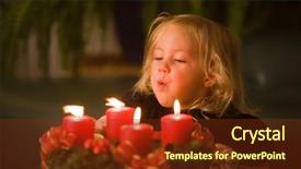  Presentation with christmas advent - Presentation theme having child with advent wreath background and a tawny brown colored foreground