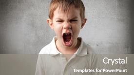  Presentation with angry child - PPT layouts consisting of child with angry expression background and a gray colored foreground