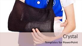  Presentation with child trauma - Colorful PPT theme enhanced with child with broken arm isolated backdrop and a lemonade colored foreground