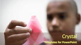  Presentation with child cancer - Audience pleasing slide set consisting of child with cancer ribbon backdrop and a tawny brown colored foreground