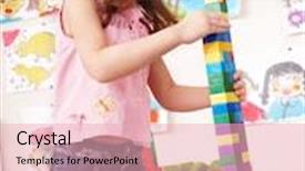  Presentation with play - PPT theme with recreation center - child with construction set background and a lemonade colored foreground