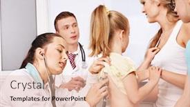  Presentation with exam - Theme with child with doctor at medical exam background and a lemonade colored foreground