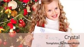  Presentation with child tree - Audience pleasing PPT theme consisting of child with gift box near christmas tree isolated backdrop and a coral colored foreground