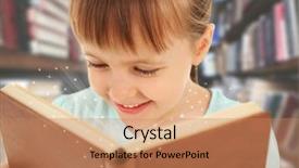 Presentation with magic book - Theme with child with magic book background and a coral colored foreground