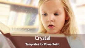  Presentation with magic book - Amazing PPT theme having child with magic book backdrop and a tawny brown colored foreground