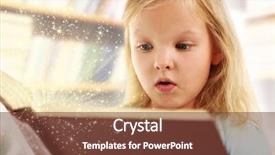  Presentation with magic book - Slides consisting of child with magic book background and a tawny brown colored foreground