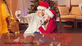  Presentation with child tree - Colorful slide set enhanced with child-with-mom-near-christmas backdrop and a red colored foreground