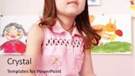  Presentation with brush - Beautiful presentation theme featuring child-with-picture-and-brush backdrop and a lemonade colored foreground