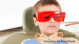  Presentation with child safety - Presentation theme enhanced with child-with-safety-glasses-during background and a coral colored foreground