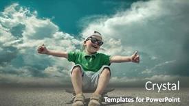  Presentation with sunlight - PPT layouts with child-with-skateboard-under-sunlight background and a gray colored foreground