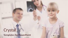  Presentation with metabolic doctor examining - PPT layouts consisting of child with stethoscope at surgery background and a  colored foreground