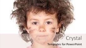  Presentation with hair - Colorful PPT theme enhanced with child-with-tousled-hair backdrop and a lemonade colored foreground