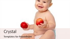  Presentation with dog baby cute child - Beautiful theme featuring child with two red apple backdrop and a lemonade colored foreground