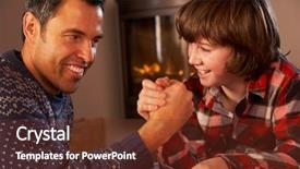  Presentation with wrestling - Presentation consisting of child wrestle - father and son arm wrestling background and a tawny brown colored foreground
