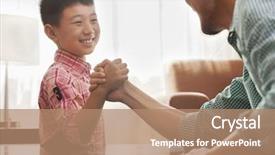  Presentation with wrestling - Beautiful slide set featuring set with colorful construction blocks backdrop and a coral colored foreground